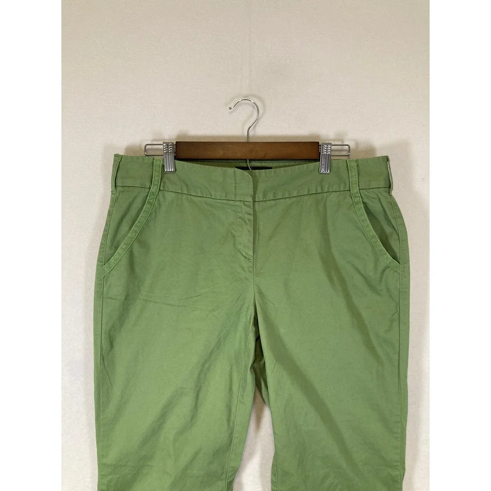 Preppy Moda International Women 12 Green Marisa Fit Cotton Straight Leg Trousers